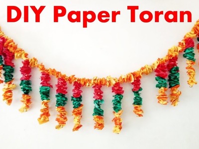 How to make Toran.Wall hanging from Paper || Tissue Paper crafts || Diwali crafts