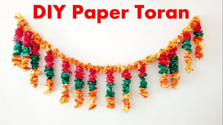 How to make Toran.Wall hanging from Paper || Tissue Paper crafts || Diwali crafts