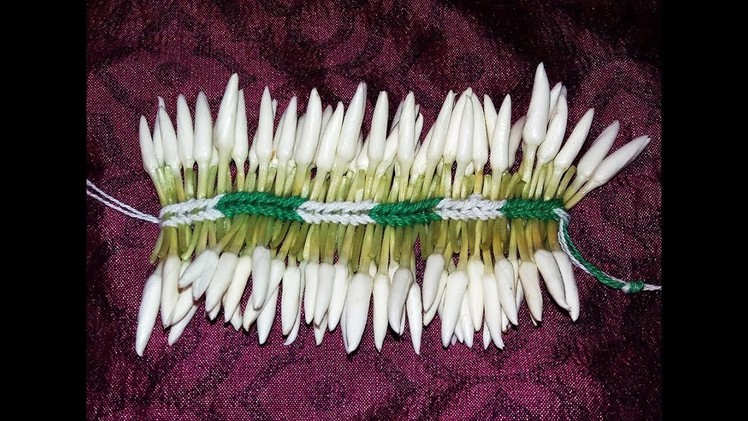 How to string flower by using pinnal jadai method | how to tie jathi malli flower