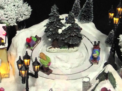 Illuminated, Animated & Musical Mountain Village Scene Ornament