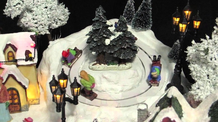 Illuminated, Animated & Musical Mountain Village Scene Ornament