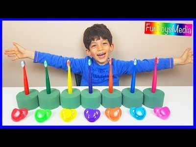 Learn Colors and Numbers with Tooth Brushing for Children and Toddlers | Finger Family Nursery Rhyme