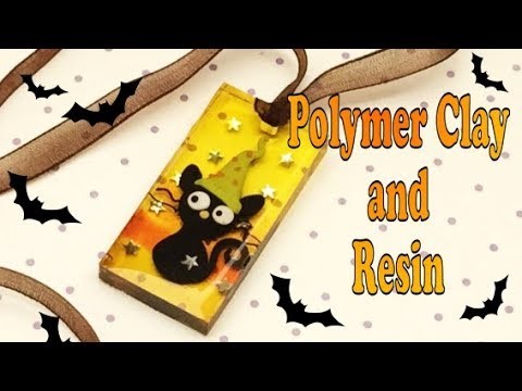 Magical cat- polymer clay and resin-tutorial- pendant