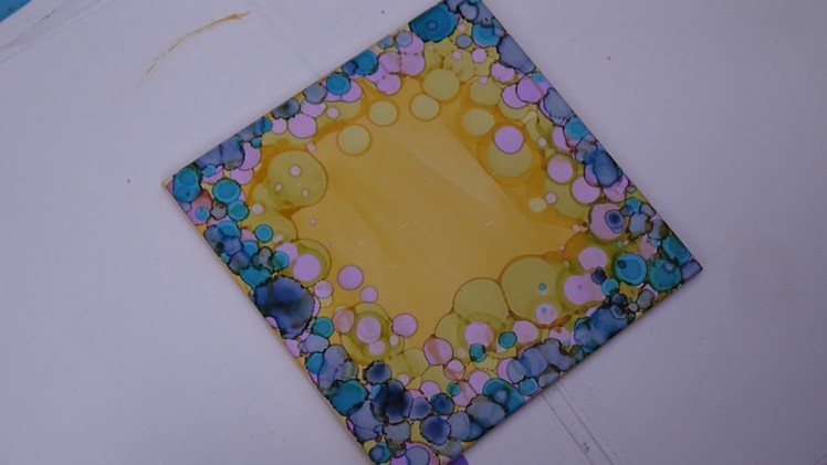 Make a Framed, Decorated Tile with Waterslide Decal and Alcohol Inks
