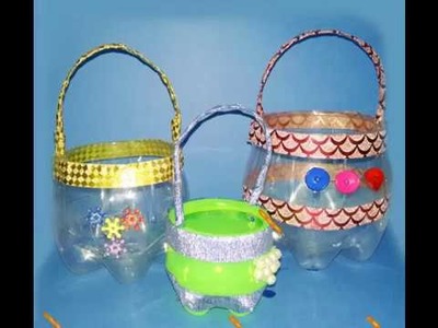 Make flower basket with cold drink bottle from plastic bottle flower basket out of plastic bottles b