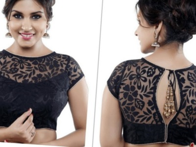 NEW BOAT NECK NET MODEL BLOUSE in hindi.wedding blouse
