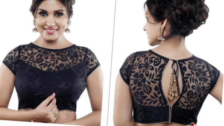 NEW BOAT NECK NET MODEL BLOUSE in hindi.wedding blouse