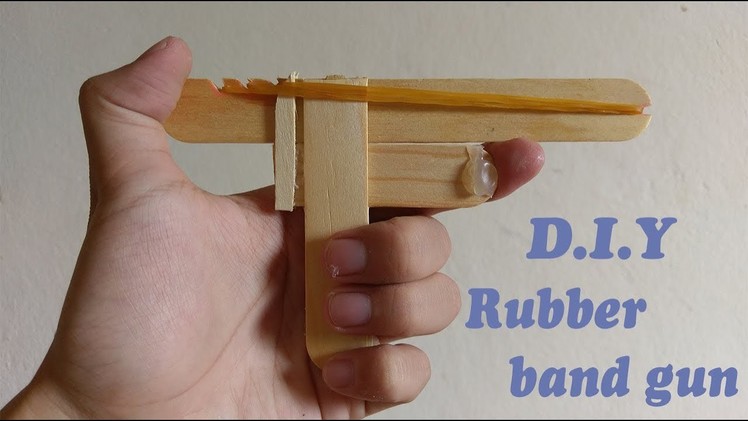 Rubber Band Gun with popsicle sticks - Quick & Easy to make - Diy toys at home