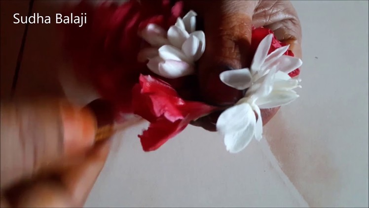 Saraswati Puja  decoration | Winter jasmine  Arali  poo malai |  Saraswathi Pooja alankaram