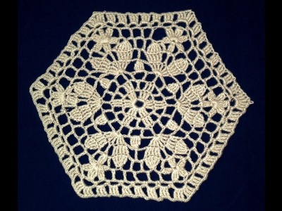 Шестигранник Ч2 CROCHET Hexagon tablecloth Pattern Part 2