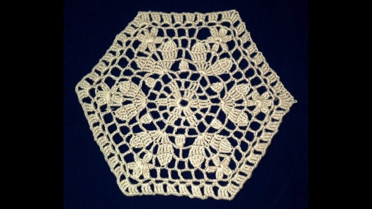 Шестигранник Ч2 CROCHET Hexagon tablecloth Pattern Part 2