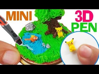 TINIEST 3D PEN CHALLENGE POKEMON ENVIRONMENT how to make miniature pokemon polymer clay diy craft