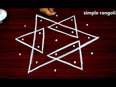 Beginners sikku kolam designs with 5x3 dots || melika muggulu with dots || muggulu rangoli designs
