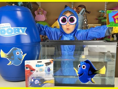 Big Finding Dory Surprise Egg Toys Aquarium Opening Disney Princess Mermaid Ariel Bath Toy Surprises