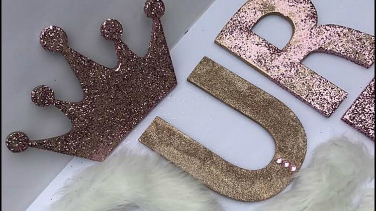 BLING & FUR WALL DECOR DIY | PERSONALIZED BABY SHOWER DIY