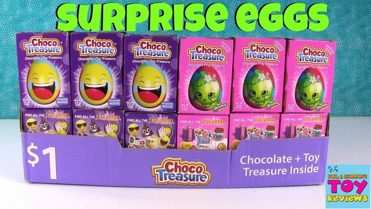 Choco Treasure Emoji Shopkins Chocolate Surprise Egg Palooza Opening | PSToyReviews