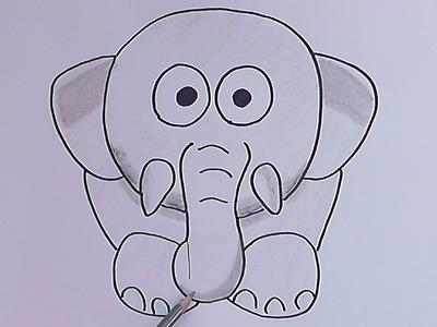 Como dibujar y pintar a Elefante Bebé - How to draw and paint Elephant Baby