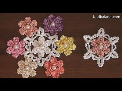 Crochet flower applique VERY EASY Crochet flower motif