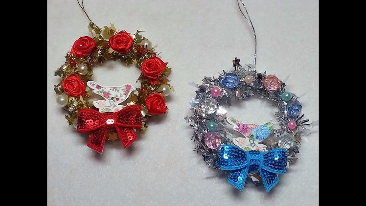 DIY~ Beautiful & Inexpensive "Dollar Tree" Mini Garland Ornament Wreaths!