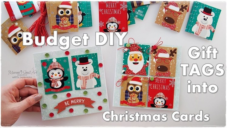 DIY Budget Christmas Cards made from old GIFT TAGS ♡ Maremi's Small Art ♡