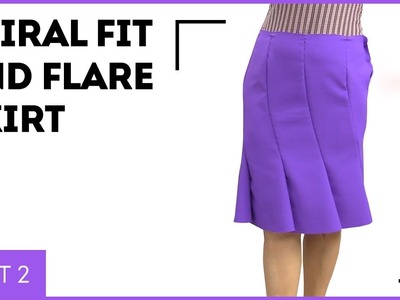 DIY: How to make spiral fit-and-flare skirt, Part 2. Making spiral skirt yourself. Sewing tutorial.