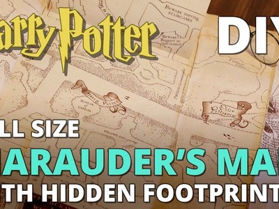 DIY Marauder's Map with HIDDEN FOOTPRINTS! Full Size Replica - MUGGLE MAGIC