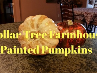 Dollar Tree Farmhouse Painted Pumpkins