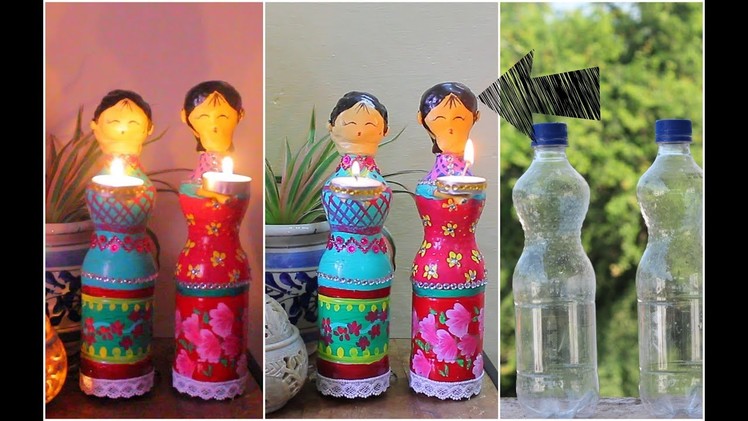 Dolls diya using Plastic Bottles for Diwali Decorations. DIY Home Decor