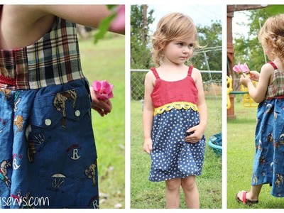 EASY Girls Dress How to {NO ZIPPERS OR BUTTONS} | The Willow Dress | Whitney Sews | Wonder Woman