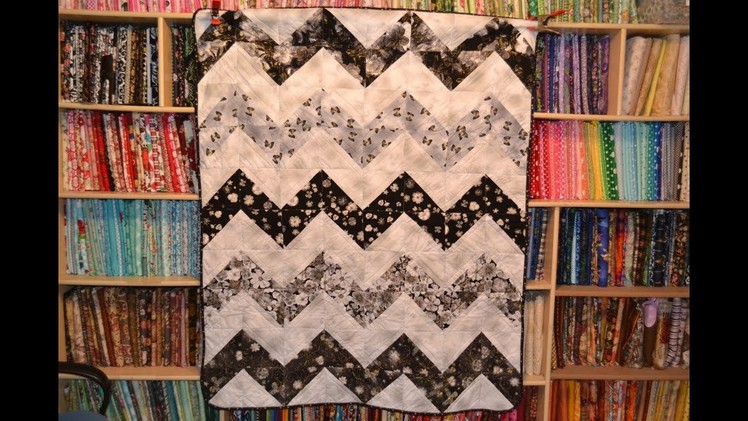 EPISODE 43 - Fast and Easy and Half Square Triangle Chevron Quilt Tutorial
