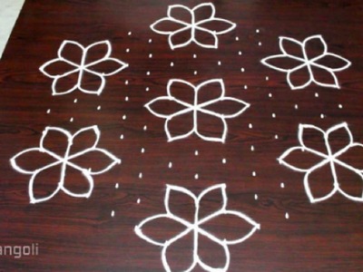 Flower kolam designs for pongal with 13x7 interlaced dots || sankranti muggulu || easy rangoli