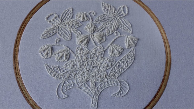 Hand Embroidery : White Embroidery Work
