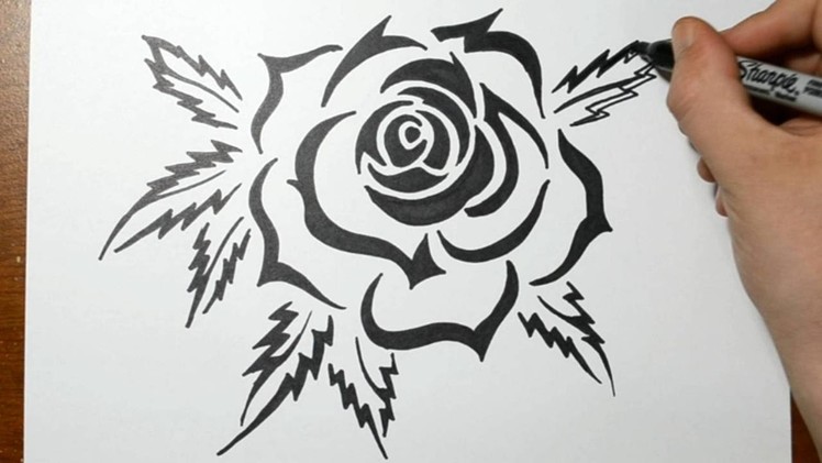 How to Draw a Tribal Rose