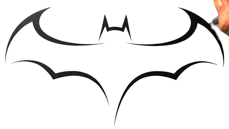 How to Draw Batman Logo - Tribal Tattoo Design Style