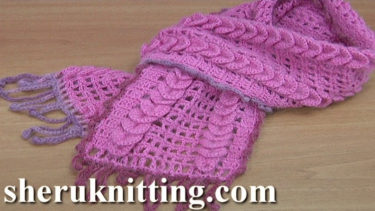 How to Make Crocheted Scarf Tutorial 173