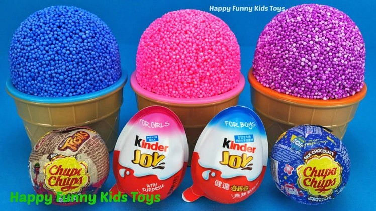 Kinder Joy Play Foam Ice Cream Surprise Toys Minnie Mouse Kinetic Sand Balls Learn Colors for Kids