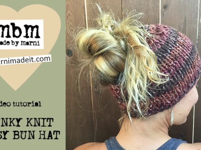 Knit a Chunky Messy Bun Hat