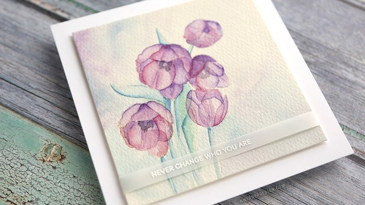 LAYERS OF TRANSPARENT WATERCOLOR - Watercoloring Tulips from WPlus9