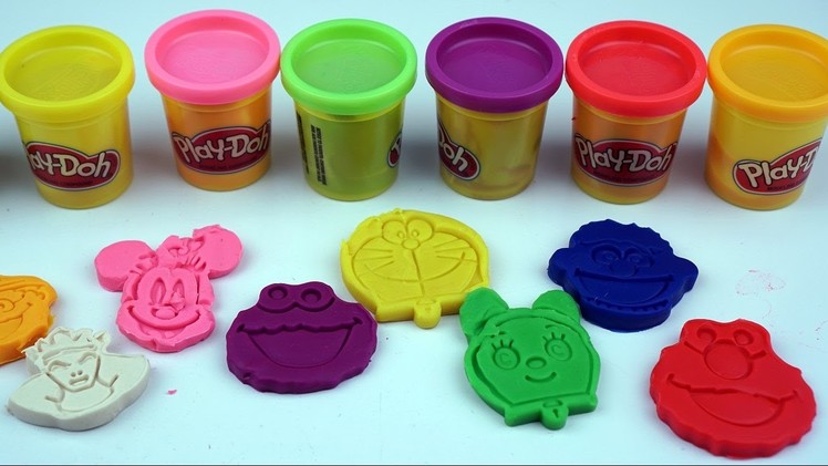 Learn Colors Play Doh Popsicle Ice Cream Peppa Pig Mickey Mouse Smile Molds Surprise Toys!