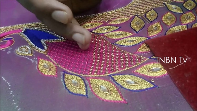 Maggam work tutorial for beginners | latest maggam work blouse designs 2017, maggam work blouses