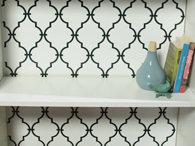 Makeover a Bookcase with Peel and Stick Wallpaper