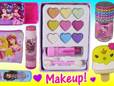 Makeup Beauty Bonanza 2! Lip Balm Hello Kitty Disney Princess Lip GLOSS! Fun Squishies!