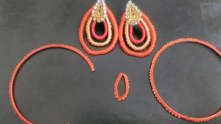 Metal bangle into silk thread earring