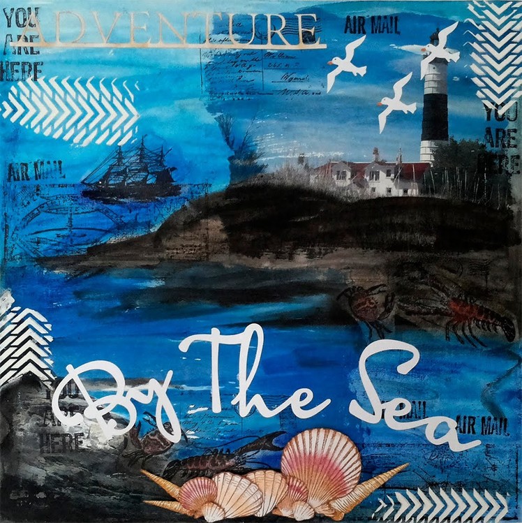 Mixed Media Canvas By The Sea