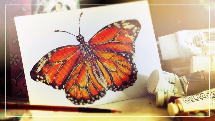 Monarch Butterfly on Mini Canvas | Speed Painting
