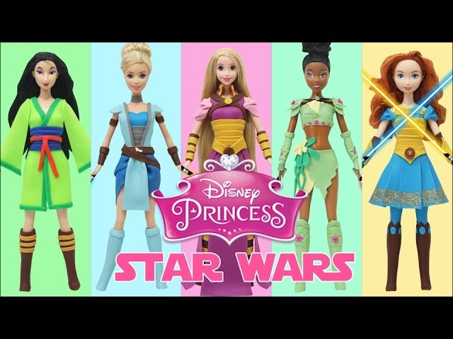 Play Doh Disney Princess Rapunzel Tiana Cinderella Mulan Merida Star Wars Jedi Costumes