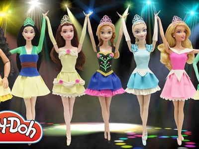 Play Doh Dress Disney Princess Moana Elsa Anna Tiana Belle Mulan Aurora
