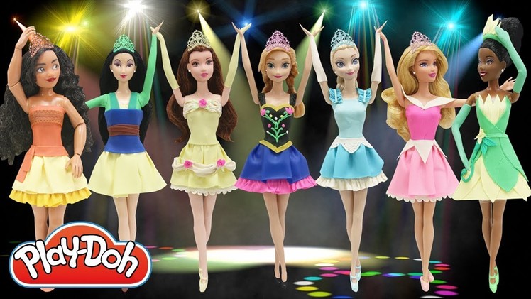 Play Doh Dress Disney Princess Moana Elsa Anna Tiana Belle Mulan Aurora