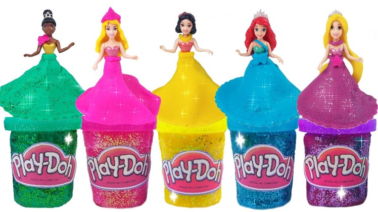 Play Doh Sparkle Disney Princess Dresses Ariel Elsa Rainbow Compilation Episode 2 ToyBoxMagic
