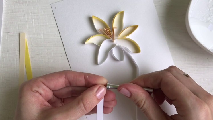 QllArt. Quilling design: lily. Quilling floral card with lily